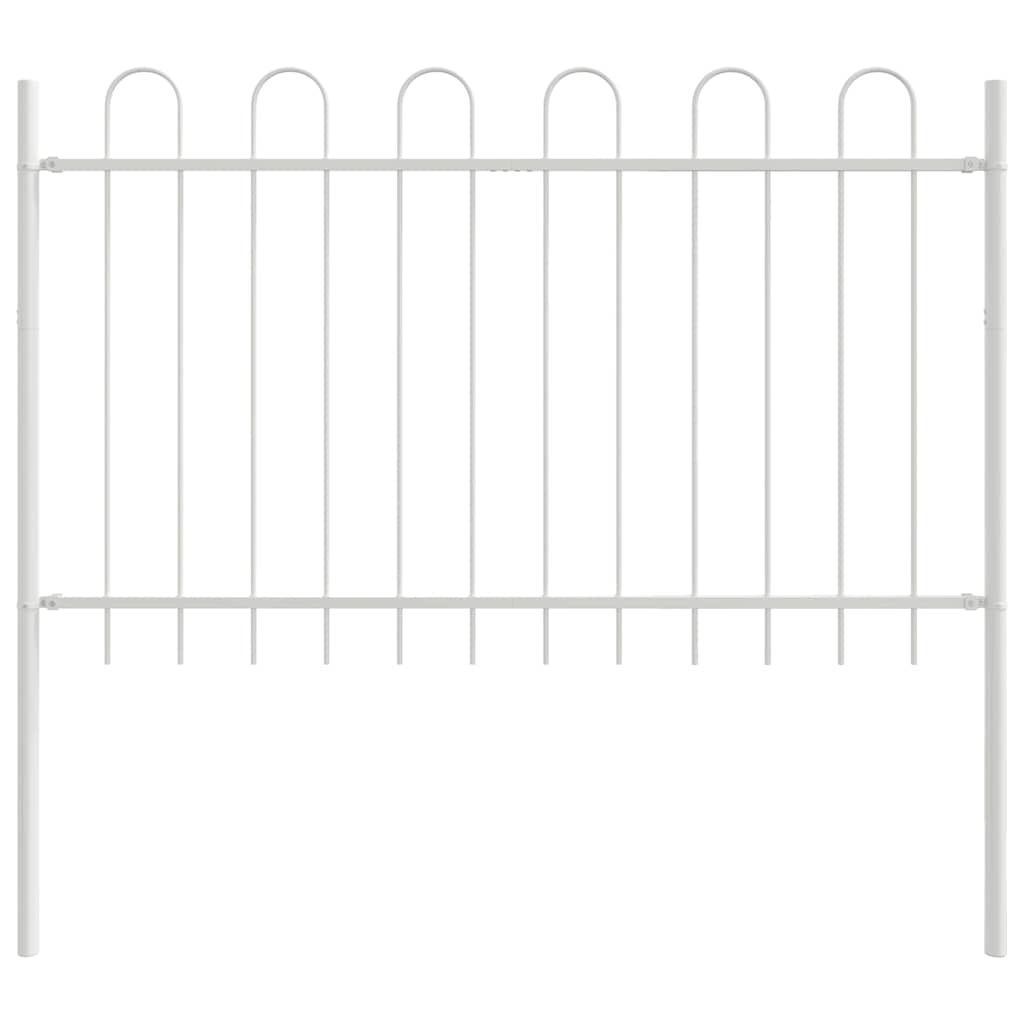 Garden Fence 7 pcs White 11.9 x 1 m Powder-coated Steel