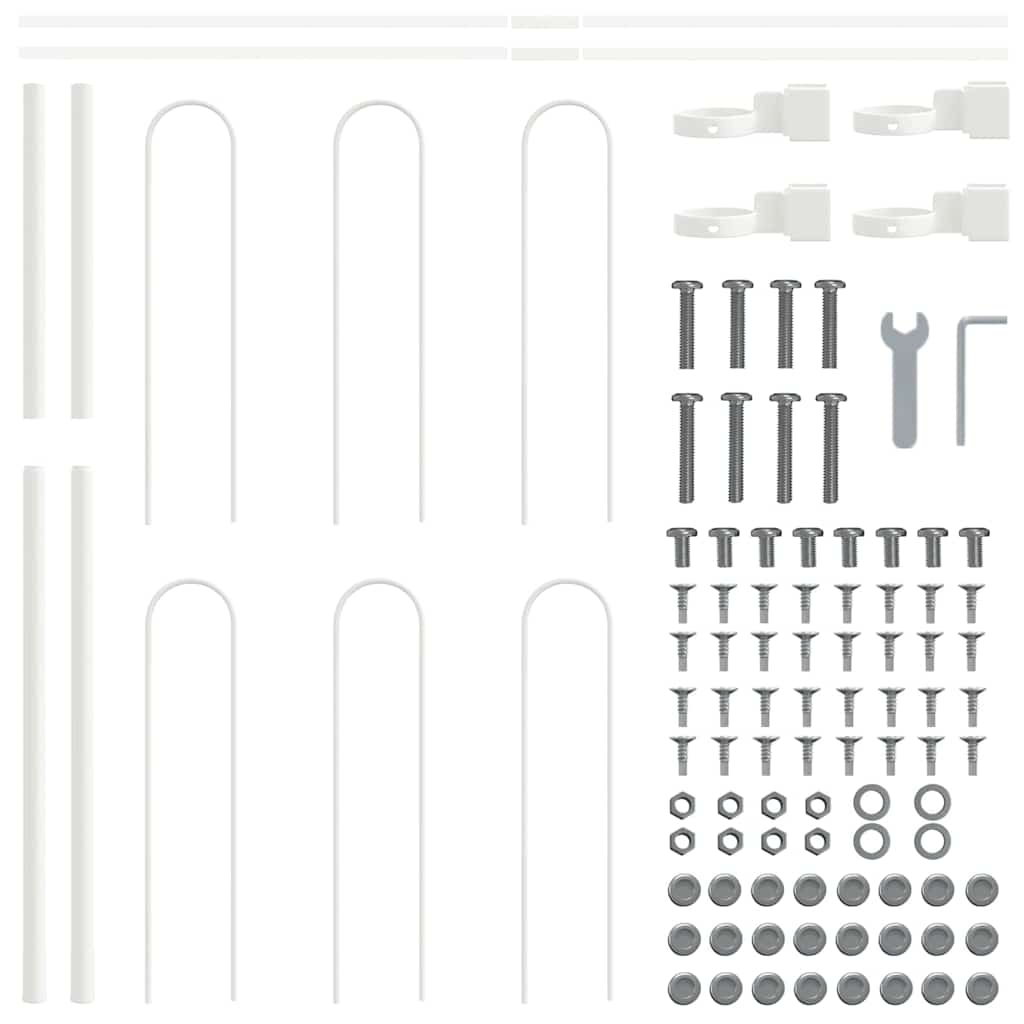 Garden Fence 7 pcs White 11.9 x 1 m Powder-coated Steel