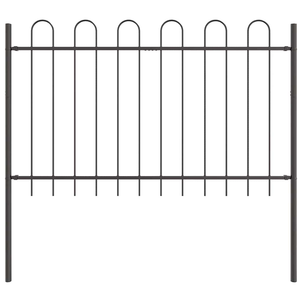 Garden Fence 8 pcs Grey 13.6 x 1 m Powder-coated Steel