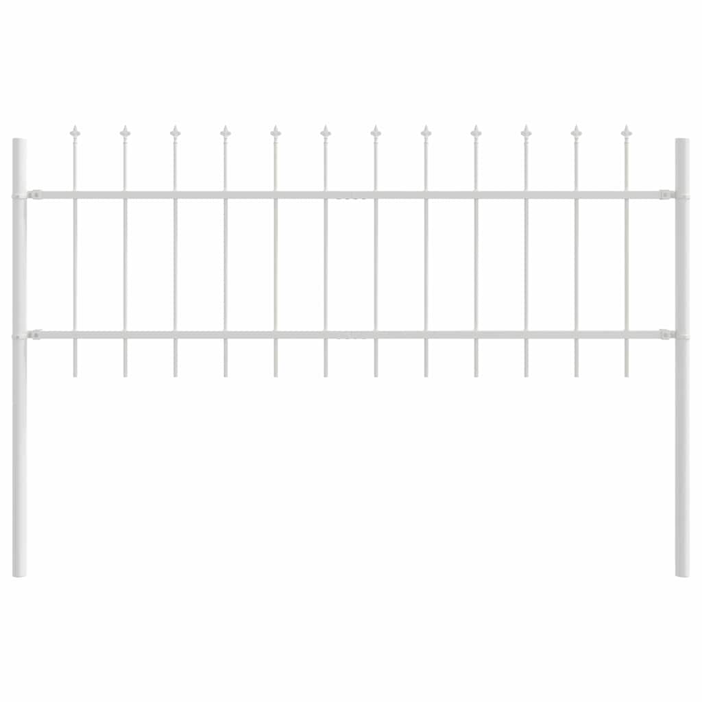 Garden Fence 8 pcs White 13.6 x 0.6 m Powder-coated Steel