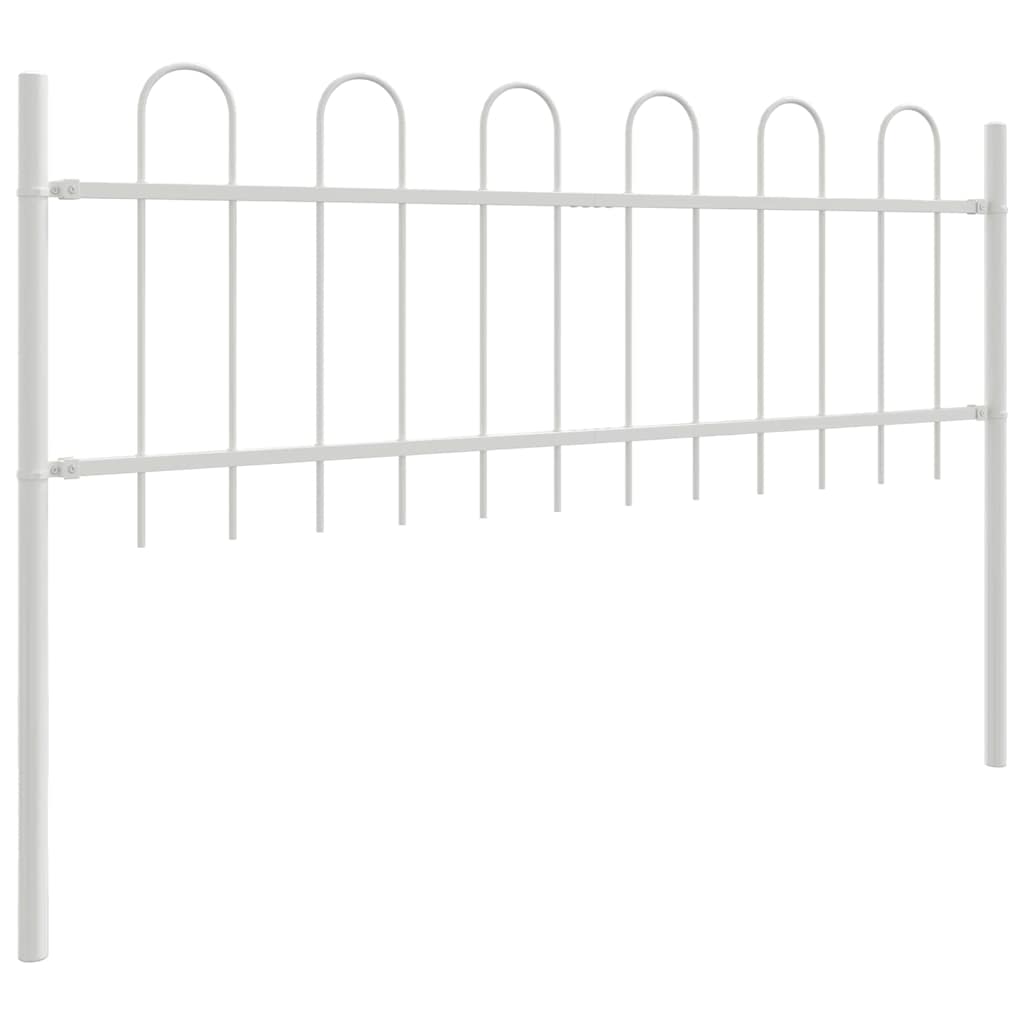 Garden Fence 8 pcs White 13.6 x 0.6 m Powder-coated Steel