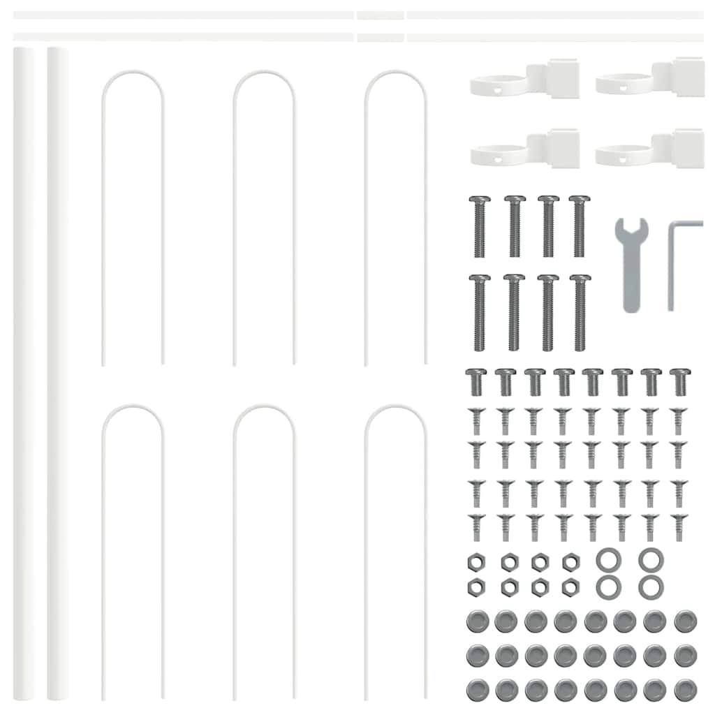 Garden Fence 8 pcs White 13.6 x 0.6 m Powder-coated Steel