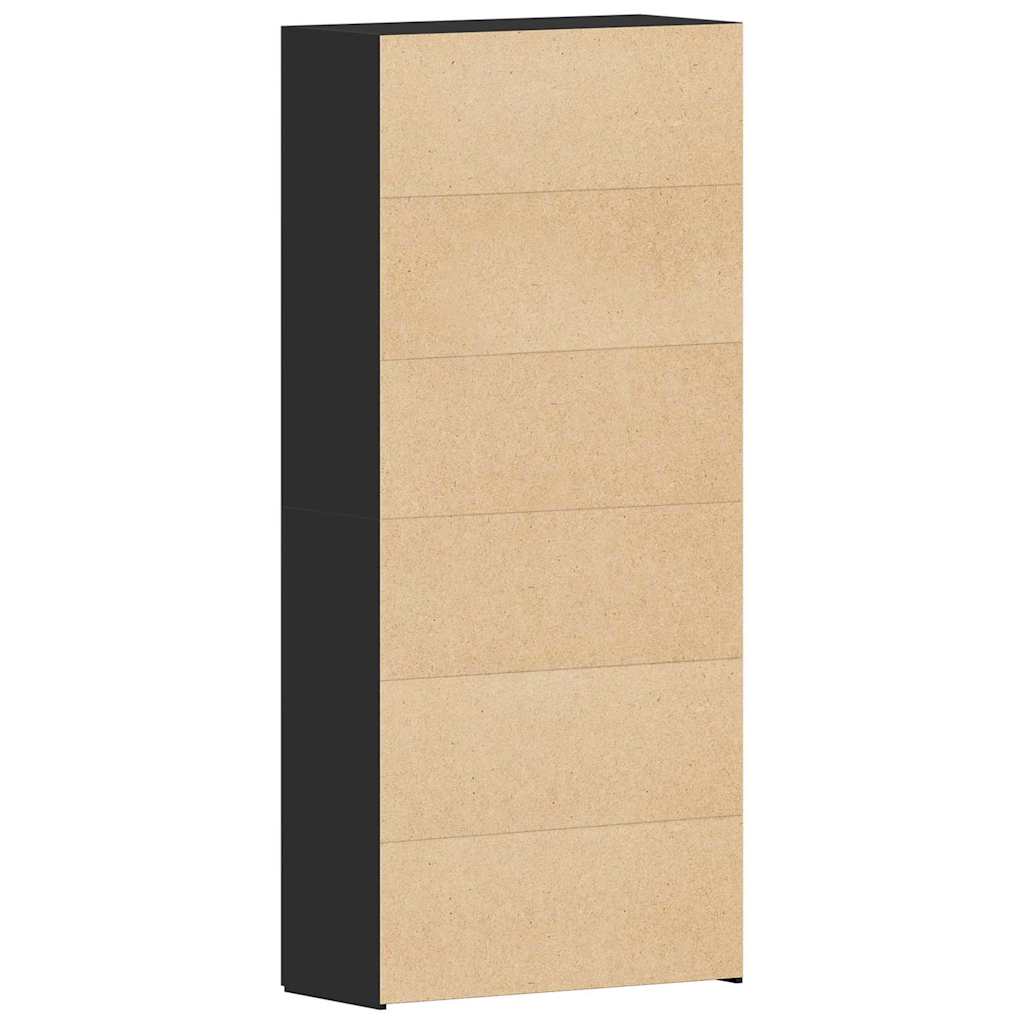 Shoe Cabinet 80 x 35.5 x 180 cm Engineered Wood Black