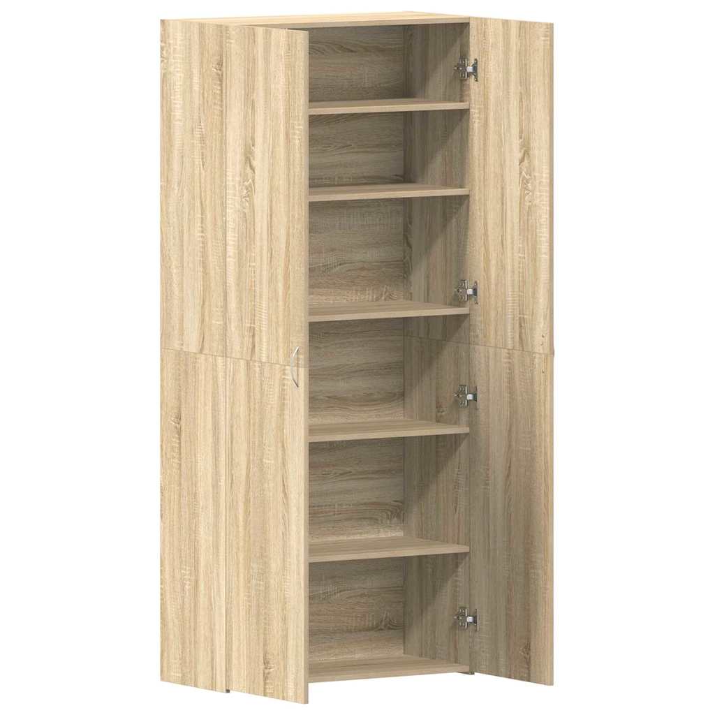 Shoe Cabinet 80 x 35.5 x 180 cm Engineered Wood Brown