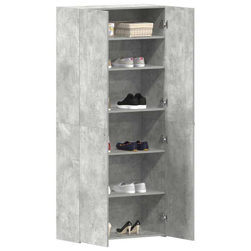 Shoe Cabinet 80 x 35.5 x 180 cm Engineered Wood Grey
