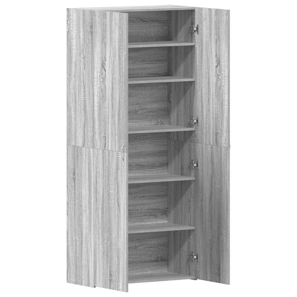 Shoe Cabinet 80 x 35.5 x 180 cm Engineered Wood Grey
