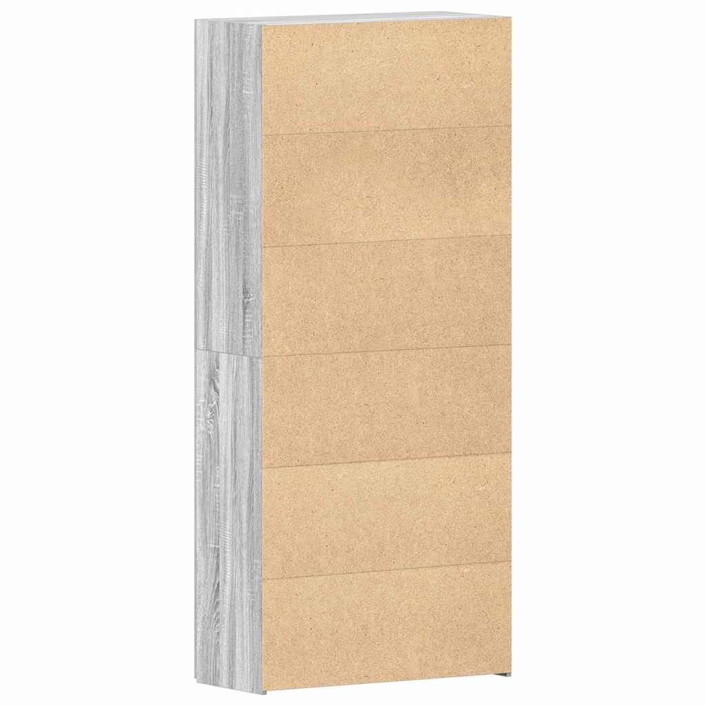Shoe Cabinet 80 x 35.5 x 180 cm Engineered Wood Grey