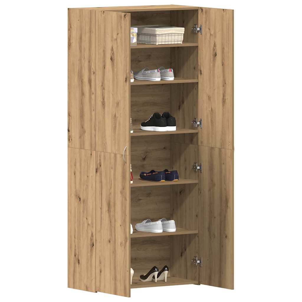 Shoe Cabinet 80 x 35.5 x 180 cm Engineered Wood Brown