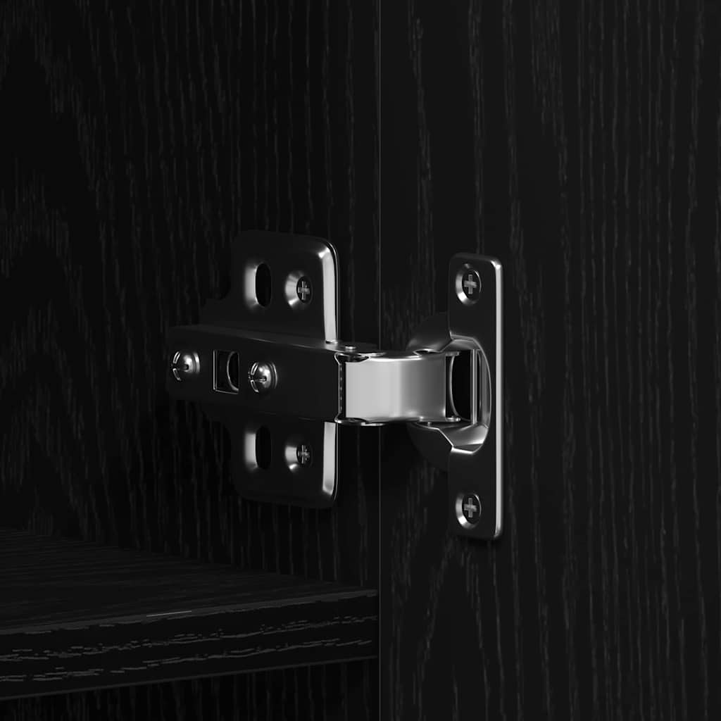 Shoe Cabinet 80 x 35.5 x 180 cm Engineered Wood Black