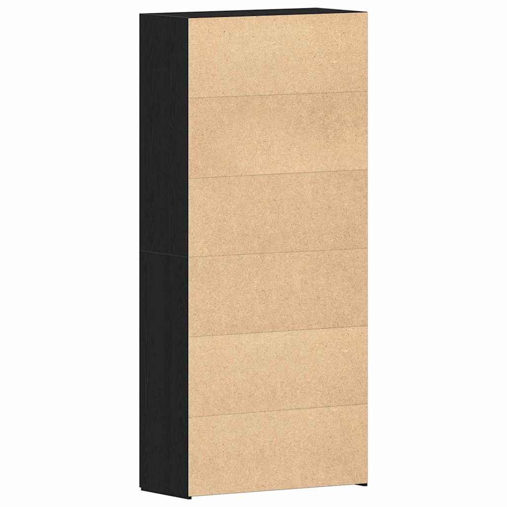 Shoe Cabinet 80 x 35.5 x 180 cm Engineered Wood Black