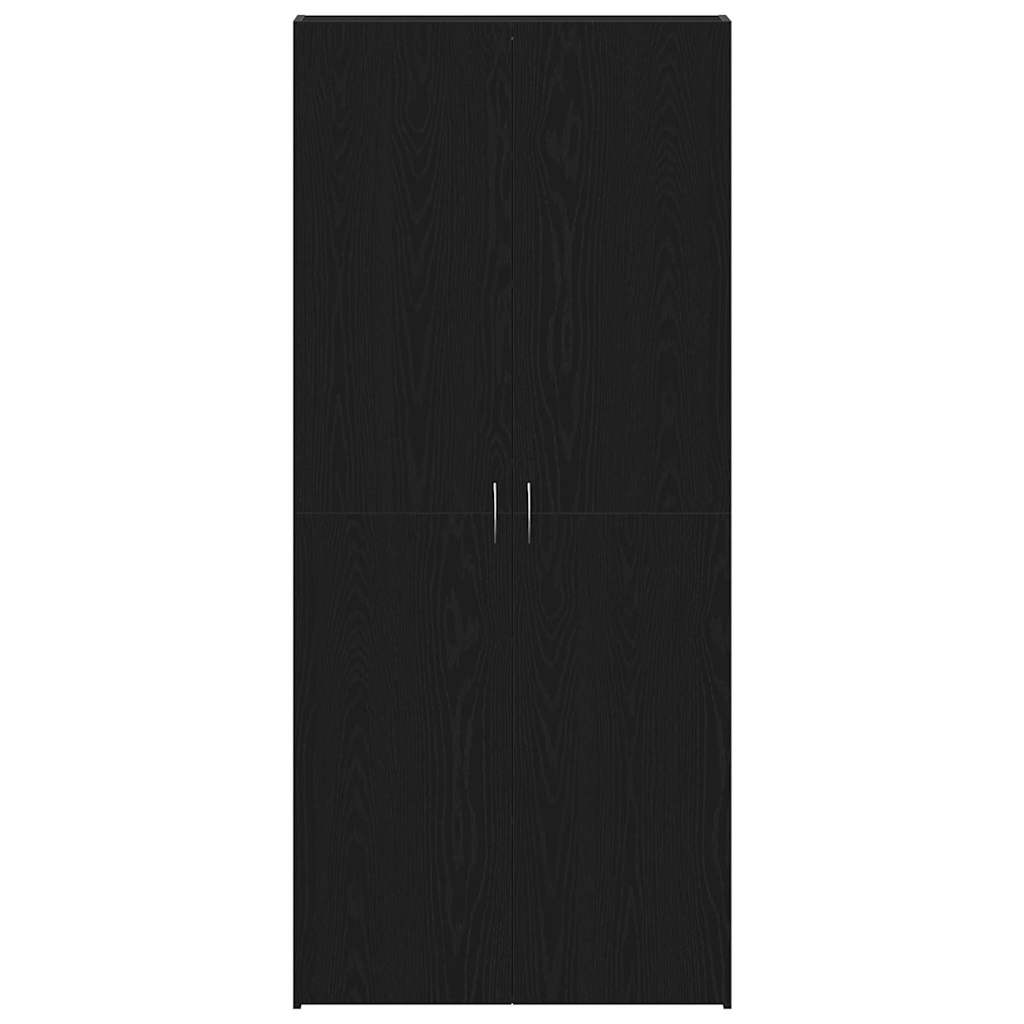 Shoe Cabinet 80 x 35.5 x 180 cm Engineered Wood Black