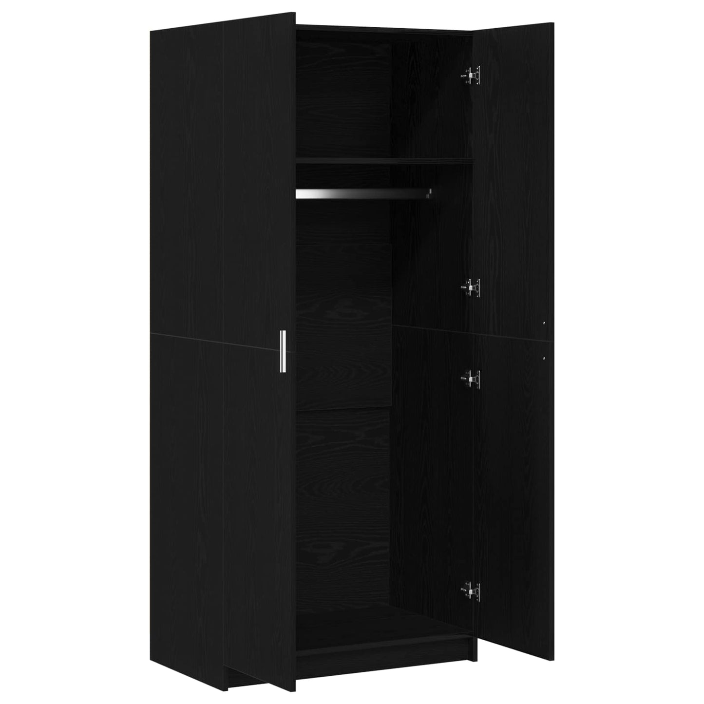 Wardrobe with Door Black Oak 80 x 50.5 x 180 cm Engineered Wood