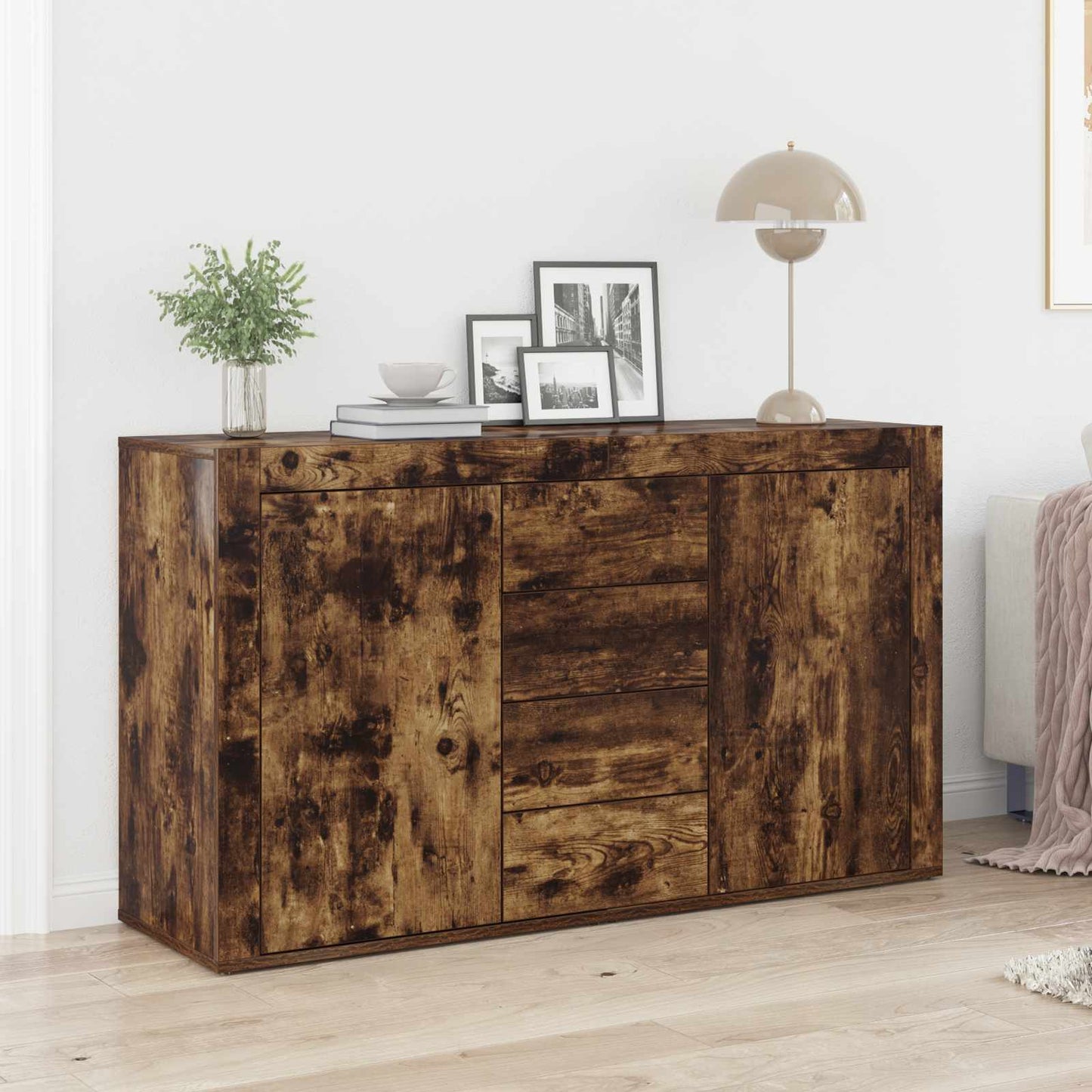 Sideboard Smoked Oak 120 x 36 x 69 cm Engineered Wood