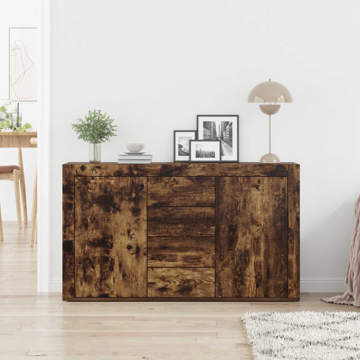Sideboard Smoked Oak 120 x 36 x 69 cm Engineered Wood