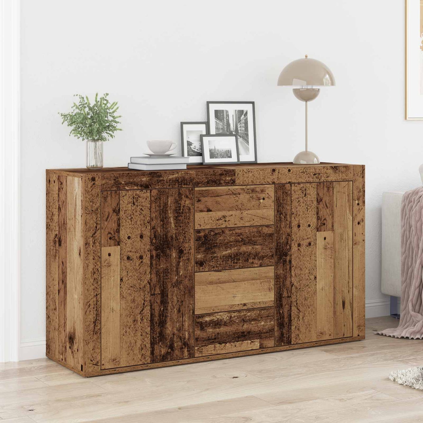 Sideboard with Drawer Old Wood 120 x 36 x 69 cm Engineered Wood