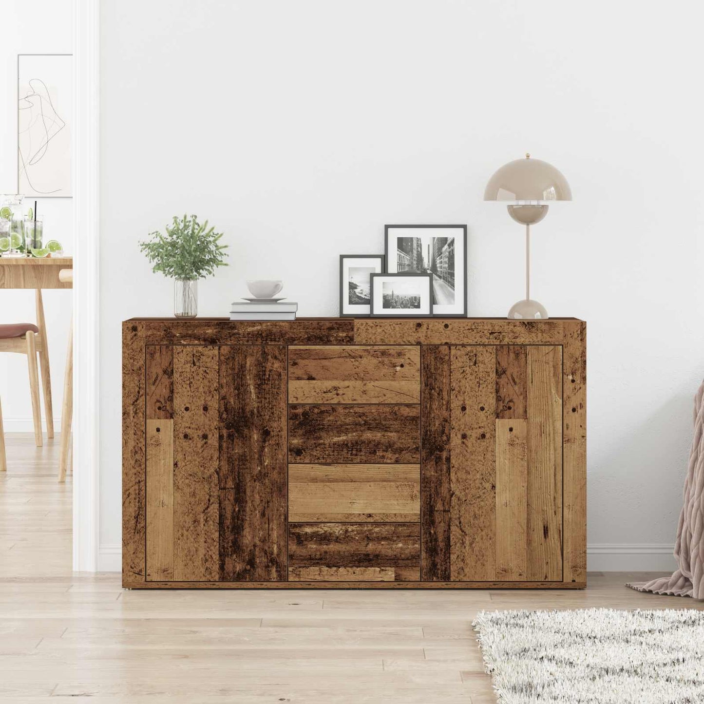 Sideboard with Drawer Old Wood 120 x 36 x 69 cm Engineered Wood