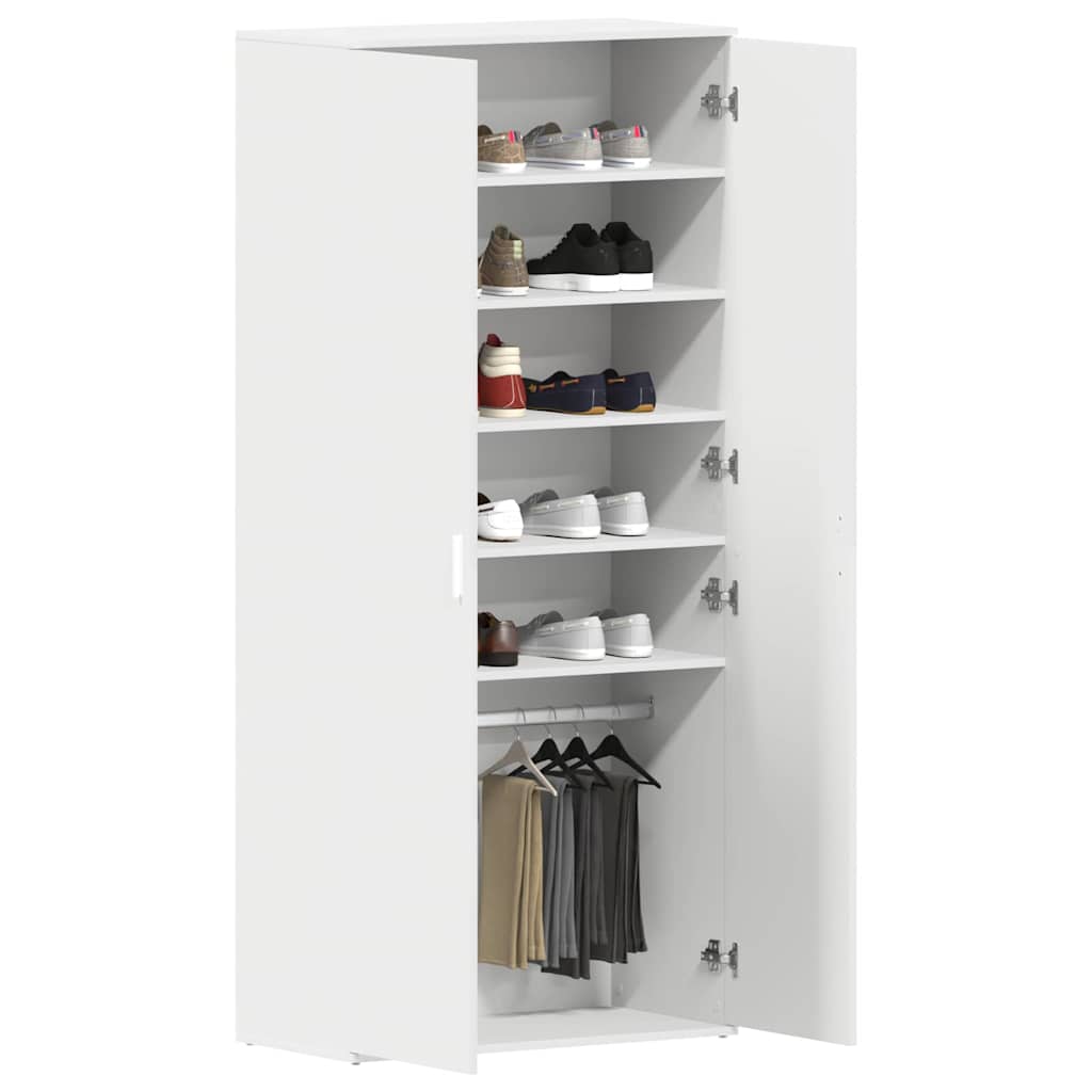 Shoe Cabinet 80 x 39 x 178 cm Engineered Wood White