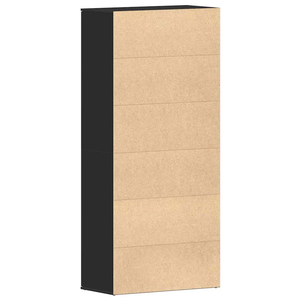 Shoe Cabinet 80 x 39 x 178 cm Engineered Wood Black