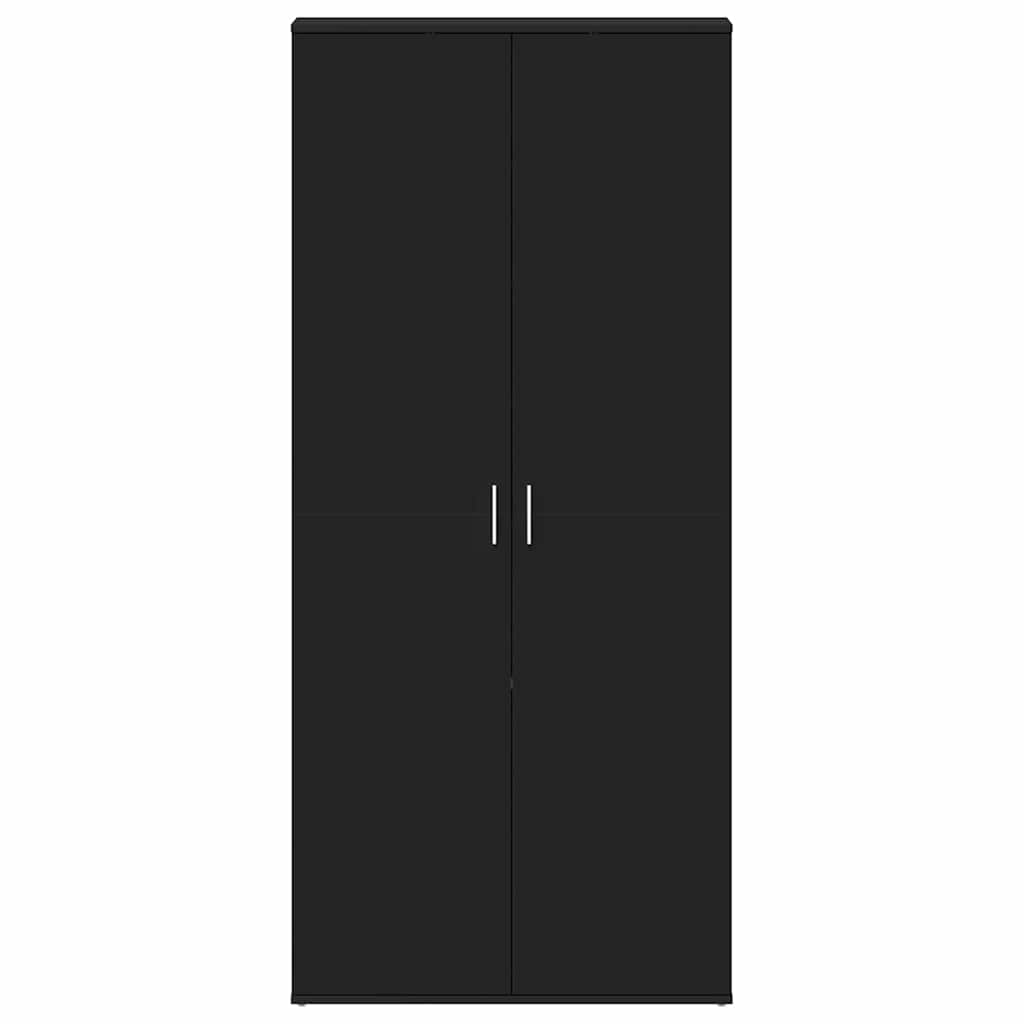 Shoe Cabinet 80 x 39 x 178 cm Engineered Wood Black