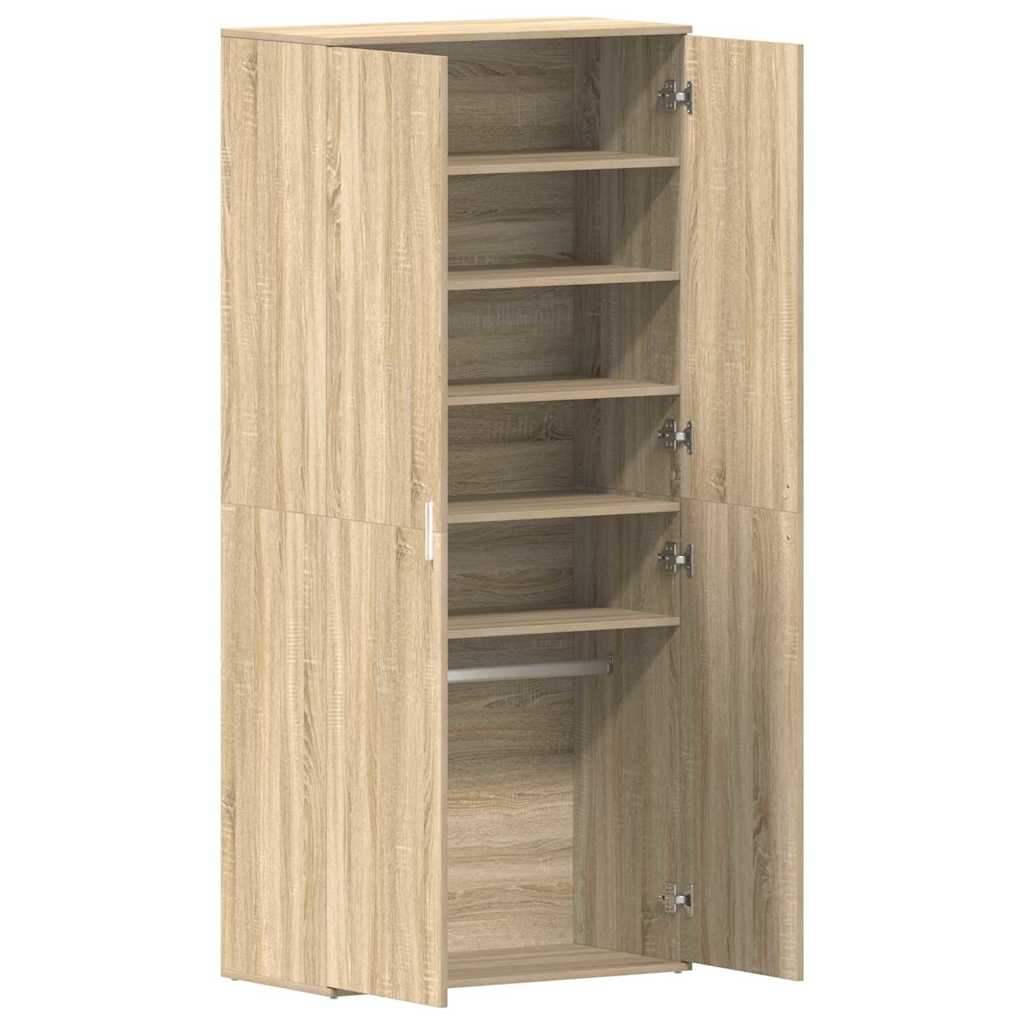 Shoe Cabinet 80 x 39 x 178 cm Engineered Wood Sonoma Oak