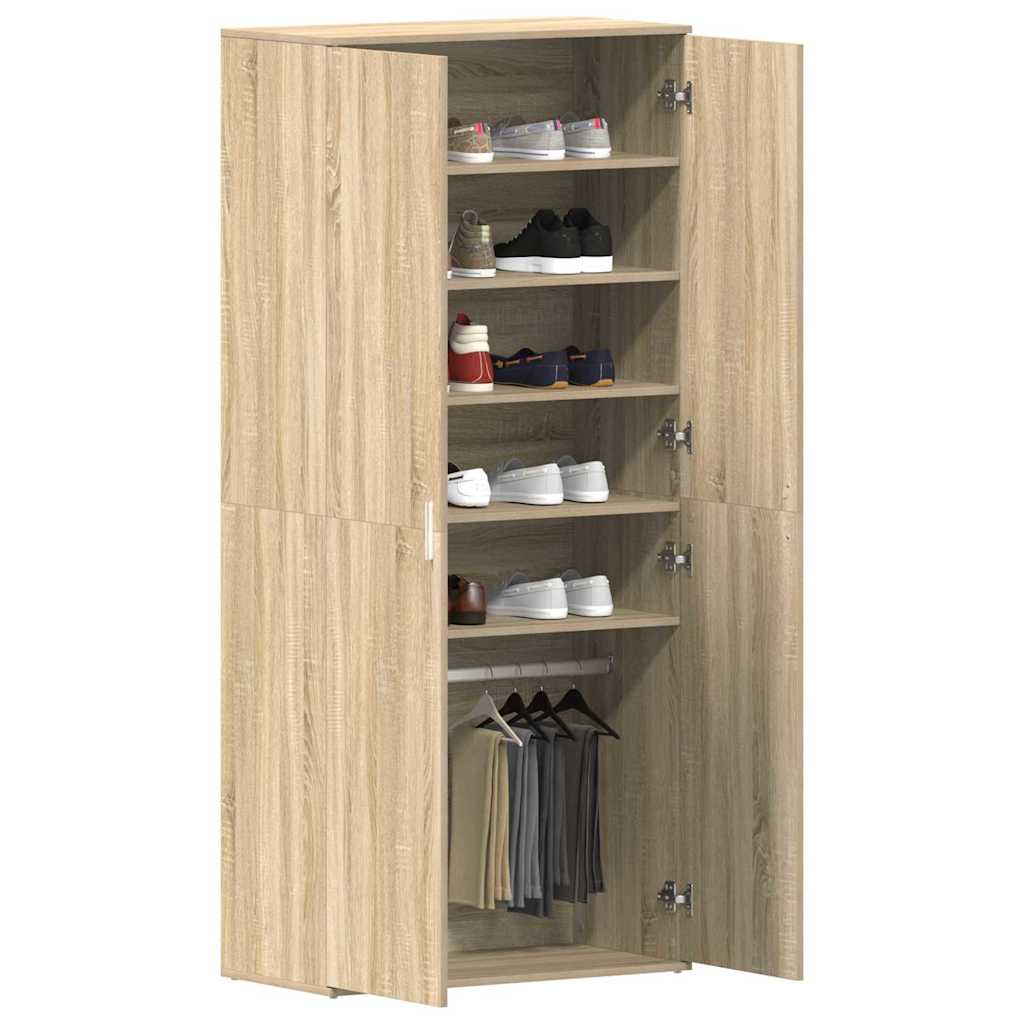 Shoe Cabinet 80 x 39 x 178 cm Engineered Wood Sonoma Oak