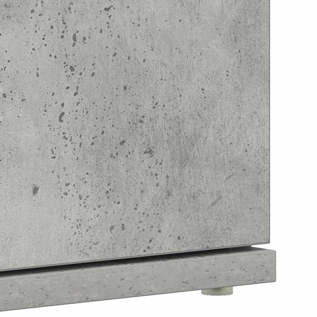 Shoe Cabinet 80 x 39 x 178 cm Engineered Wood Concrete Grey