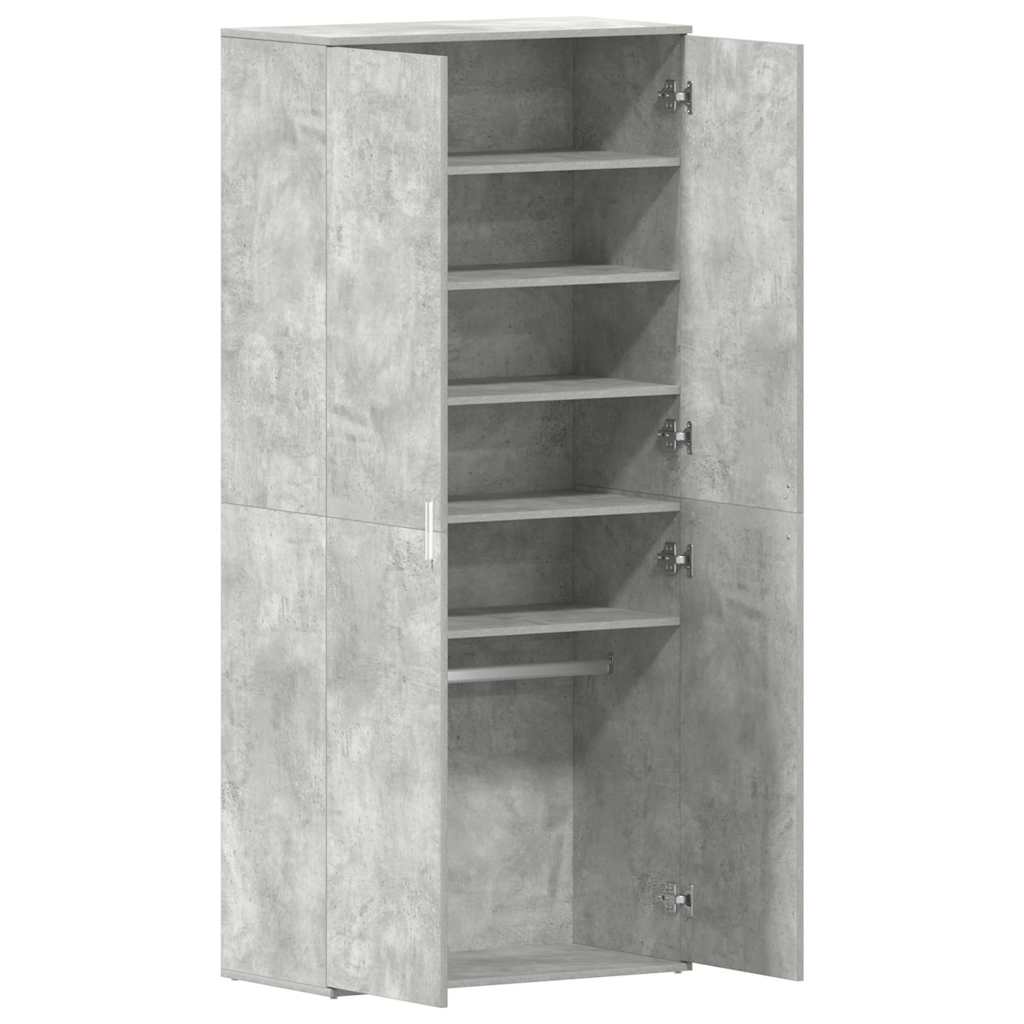 Shoe Cabinet 80 x 39 x 178 cm Engineered Wood Concrete Grey