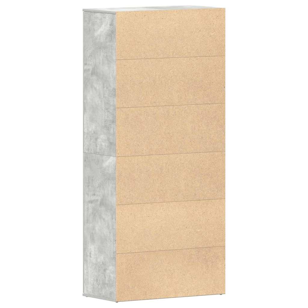 Shoe Cabinet 80 x 39 x 178 cm Engineered Wood Concrete Grey