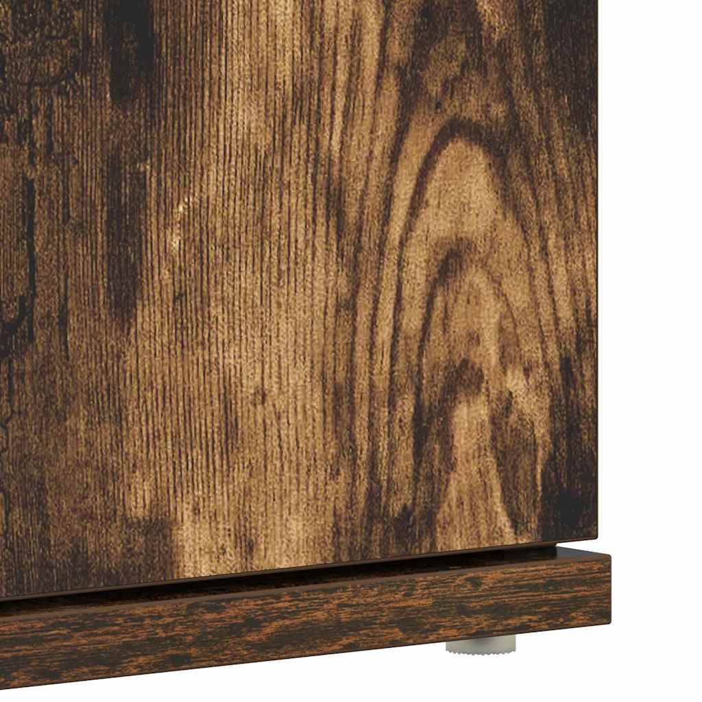 Shoe Cabinet Smoked Oak 80 x 39 x 178 cm Engineered Wood