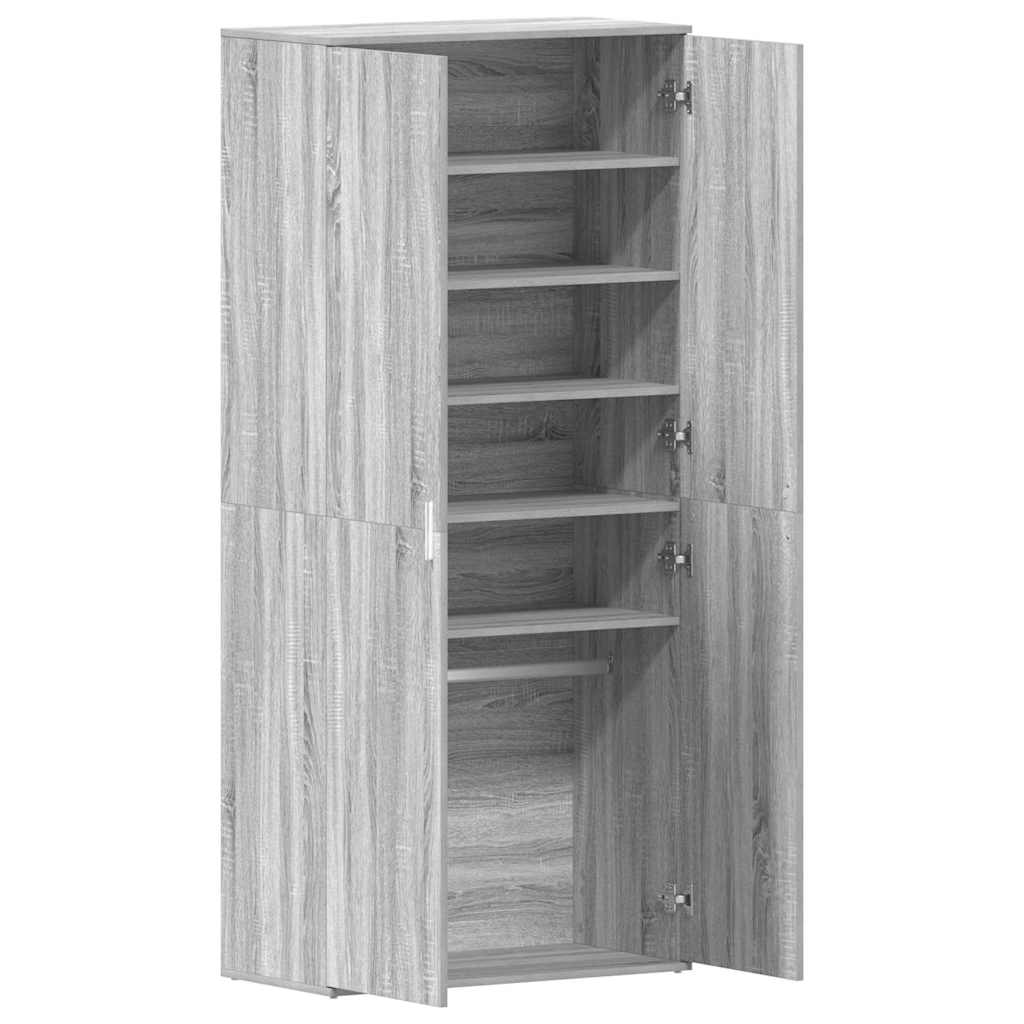 Shoe Cabinet 80 x 39 x 178 cm Engineered Wood Grey Sonoma
