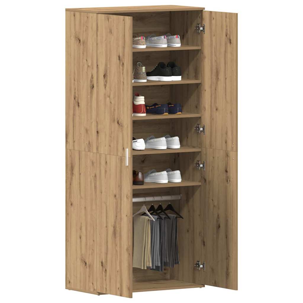 Shoe Cabinet 80 x 39 x 178 cm Engineered Wood Artisan Oak