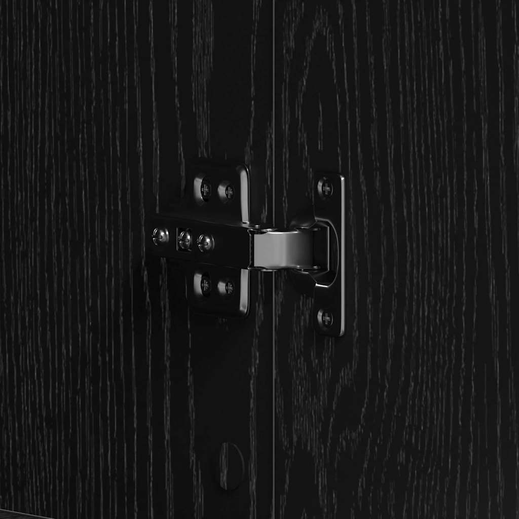 Shoe Cabinet 80 x 39 x 178 cm Engineered Wood Black Oak