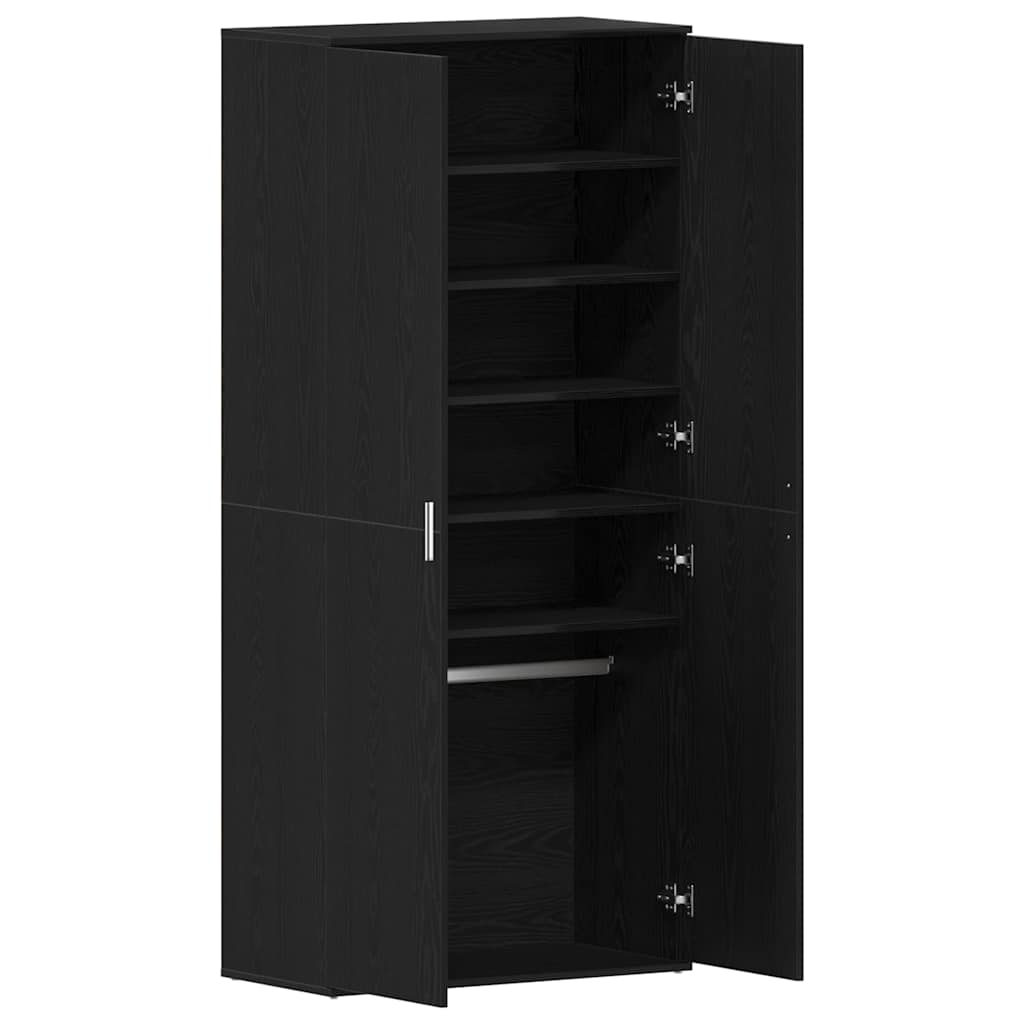 Shoe Cabinet 80 x 39 x 178 cm Engineered Wood Black Oak