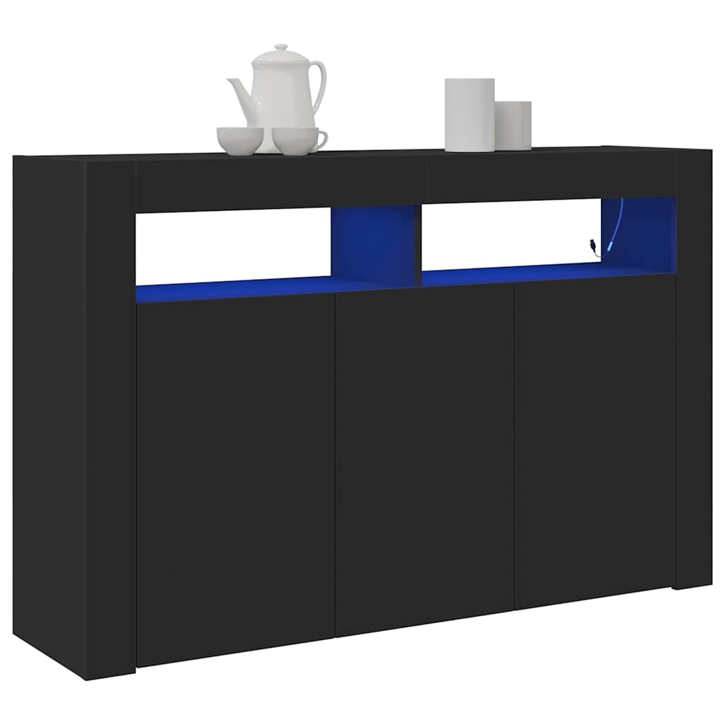 Sideboard Black 116 x 30 x 75 cm Engineered Wood