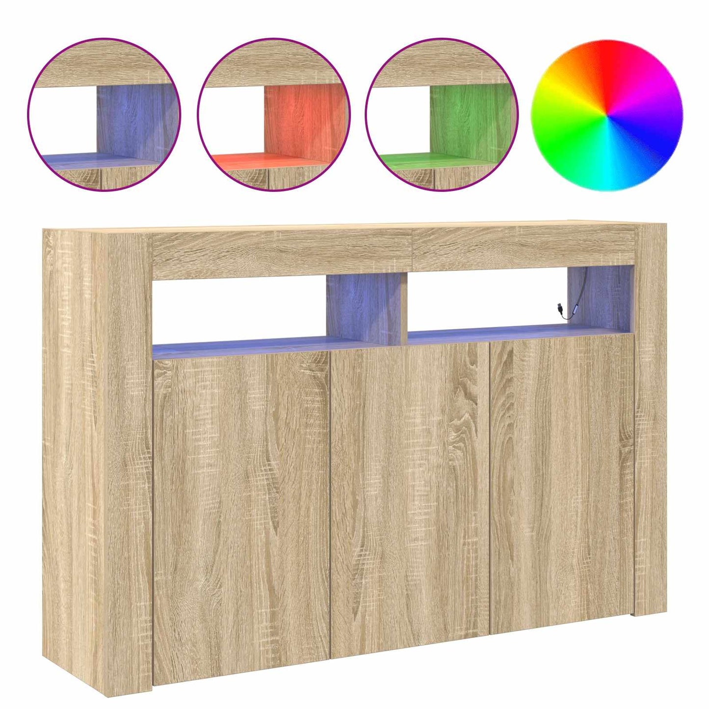 Sideboard Sonoma Oak 116 x 30 x 75 cm Engineered Wood