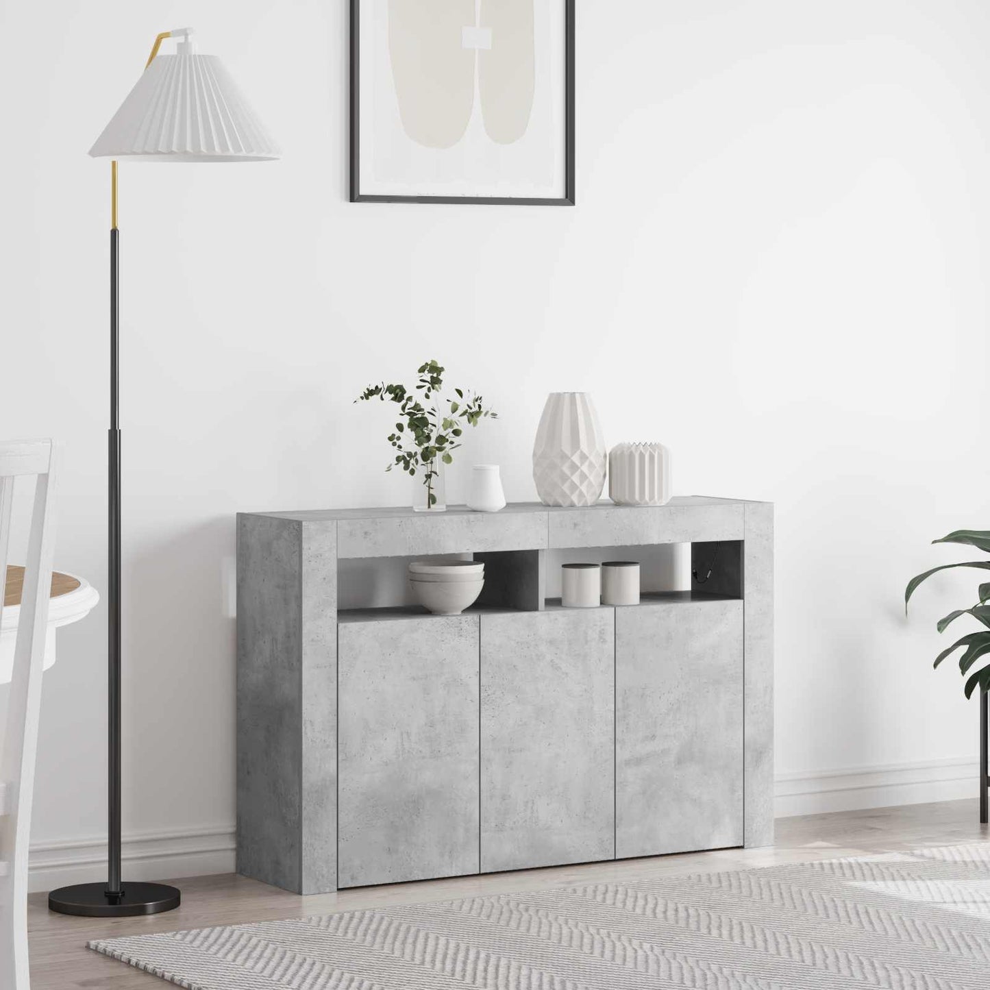 Sideboard Concrete Grey 116 x 30 x 75 cm Engineered Wood