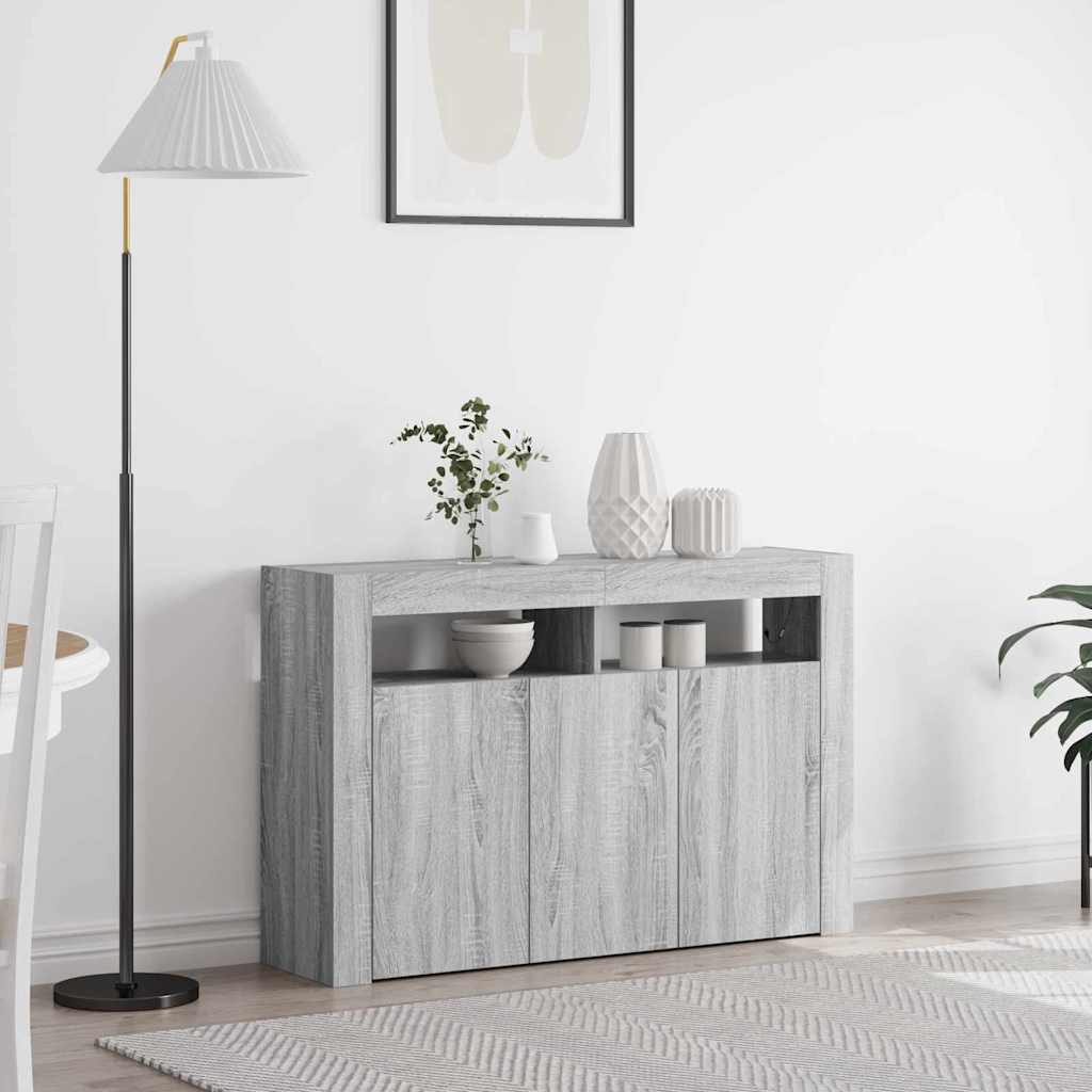 Sideboard Grey Sonoma 116 x 30 x 75 cm Engineered Wood