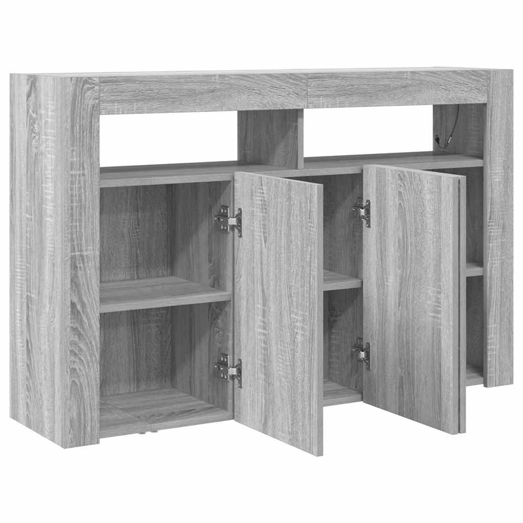 Sideboard Grey Sonoma 116 x 30 x 75 cm Engineered Wood