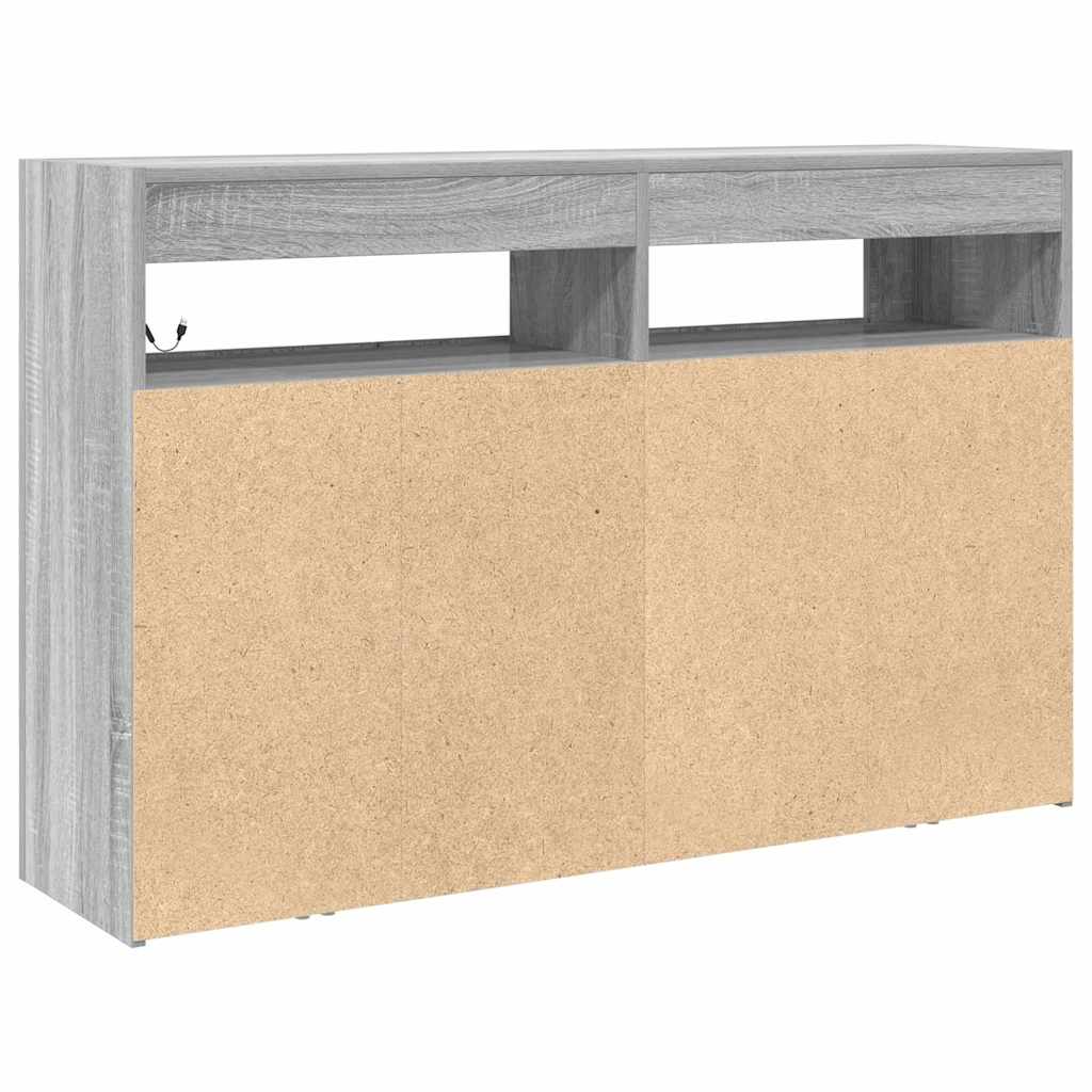 Sideboard Grey Sonoma 116 x 30 x 75 cm Engineered Wood