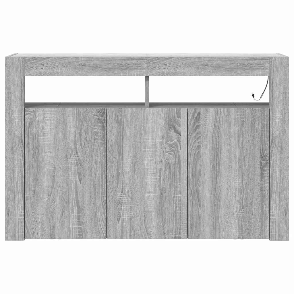 Sideboard Grey Sonoma 116 x 30 x 75 cm Engineered Wood