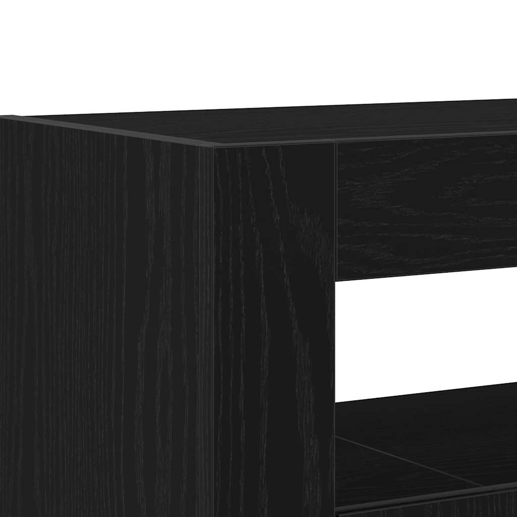 Sideboard Black Oak 116 x 30 x 75 cm Engineered Wood