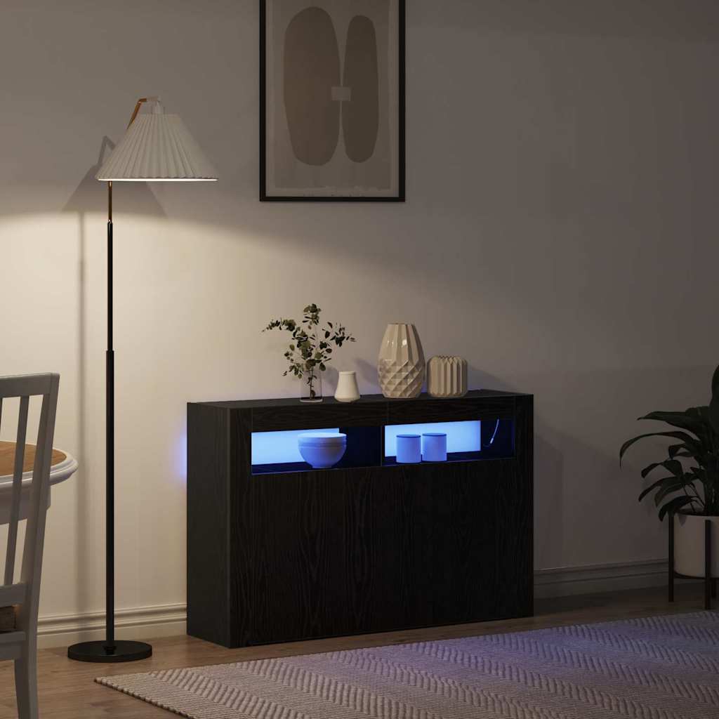 Sideboard Black Oak 116 x 30 x 75 cm Engineered Wood