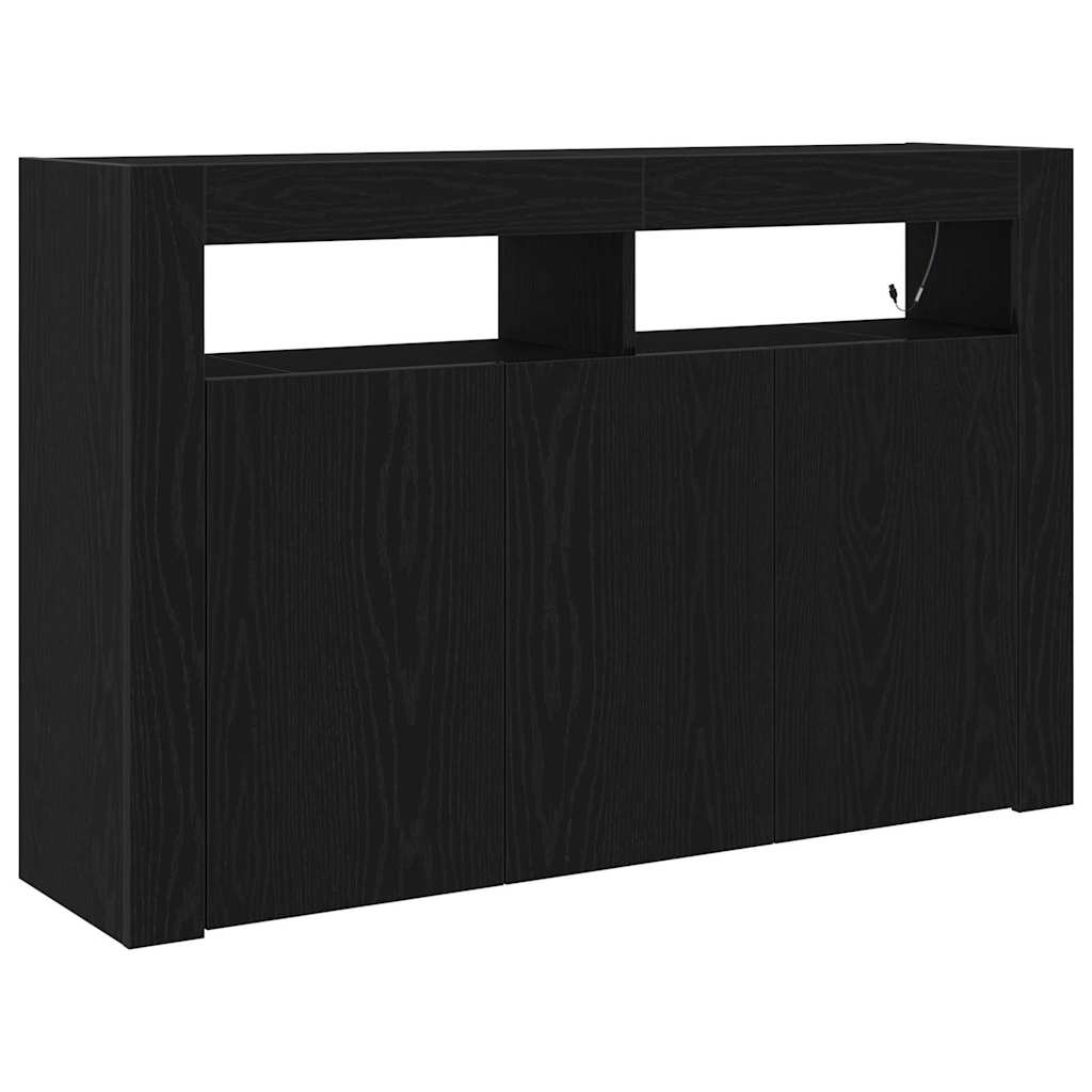 Sideboard Black Oak 116 x 30 x 75 cm Engineered Wood