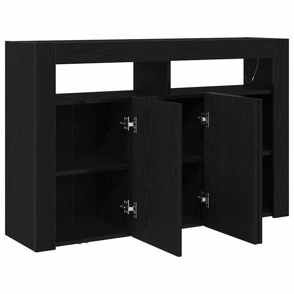 Sideboard Black Oak 116 x 30 x 75 cm Engineered Wood