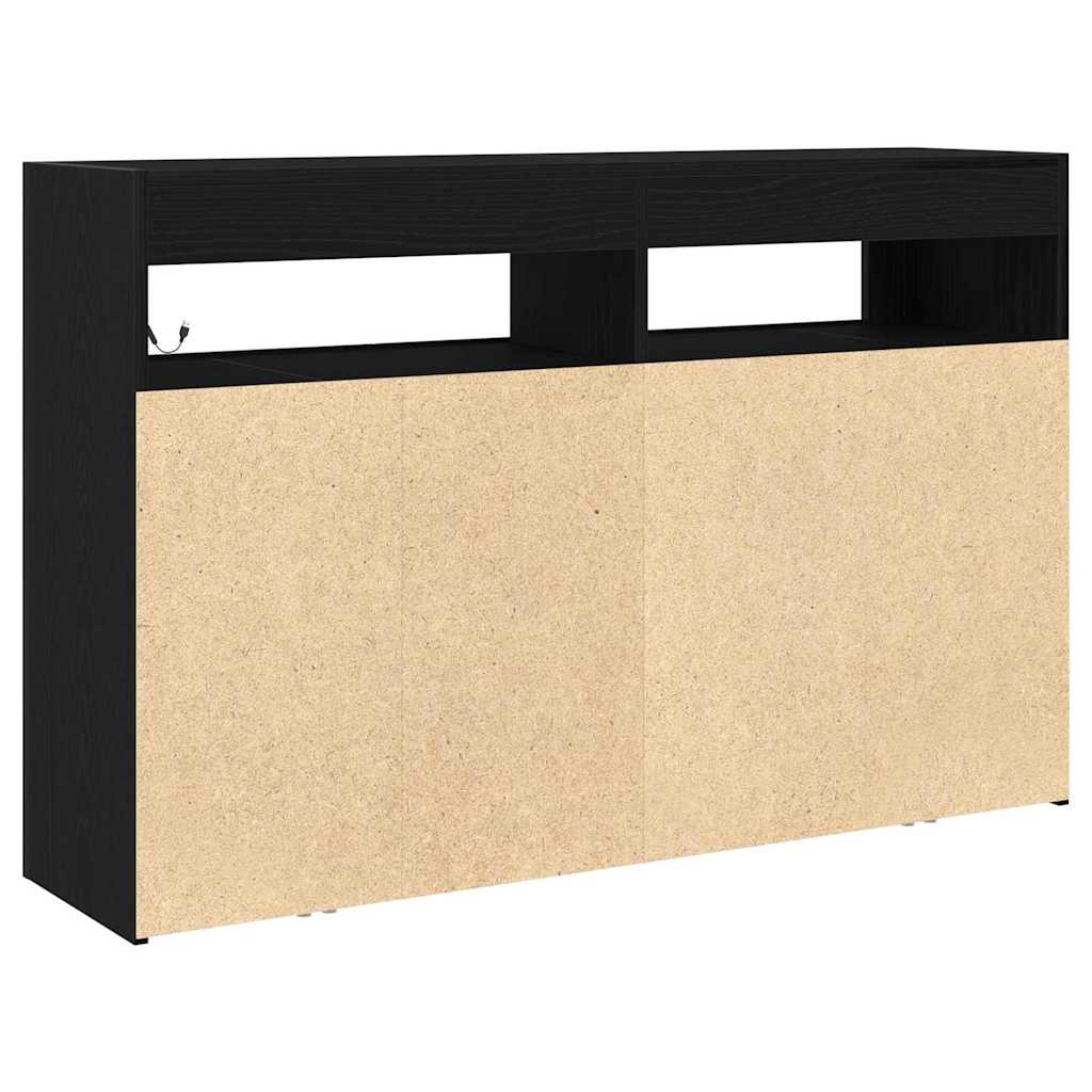 Sideboard Black Oak 116 x 30 x 75 cm Engineered Wood