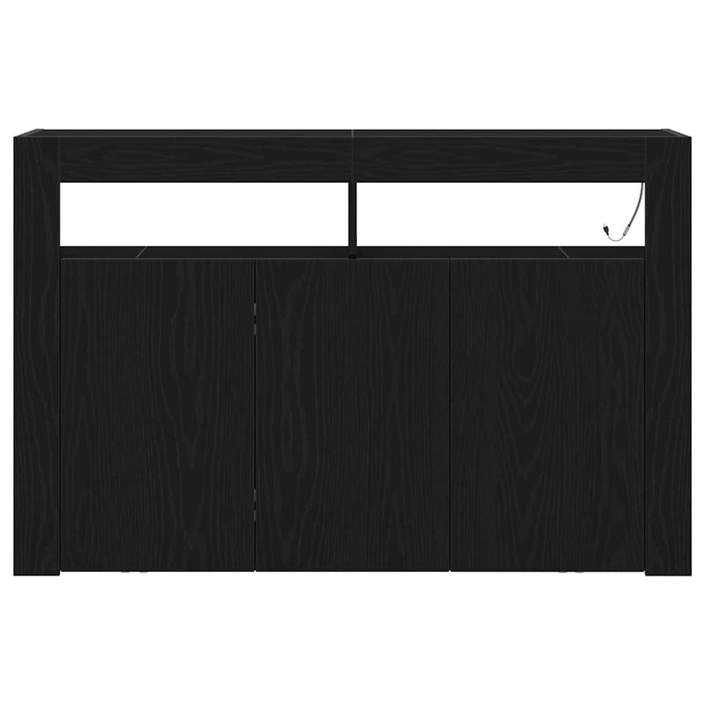 Sideboard Black Oak 116 x 30 x 75 cm Engineered Wood