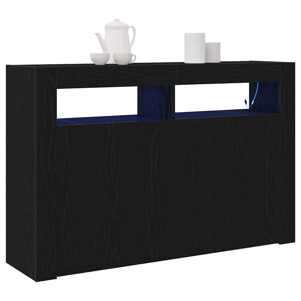 Sideboard Black Oak 116 x 30 x 75 cm Engineered Wood