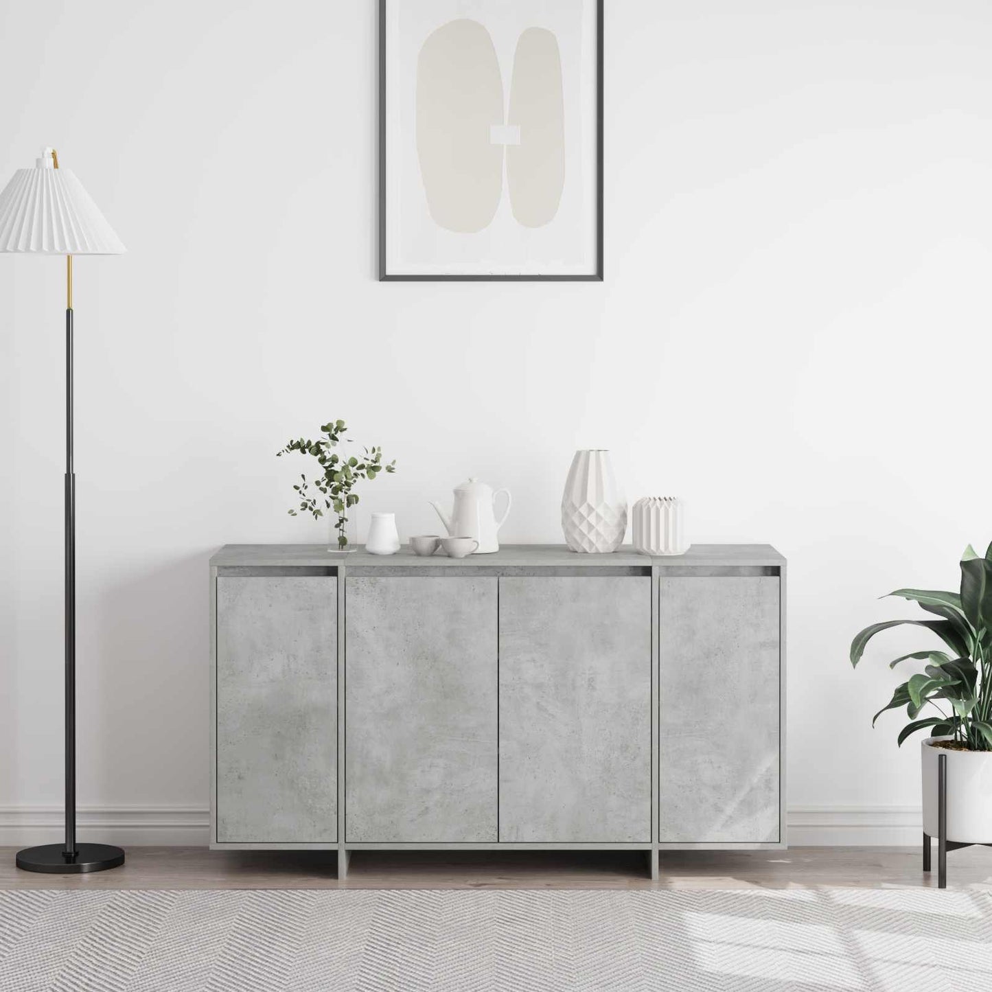 Sideboard Concrete Grey 135 x 41 x 75 cm Engineered Wood