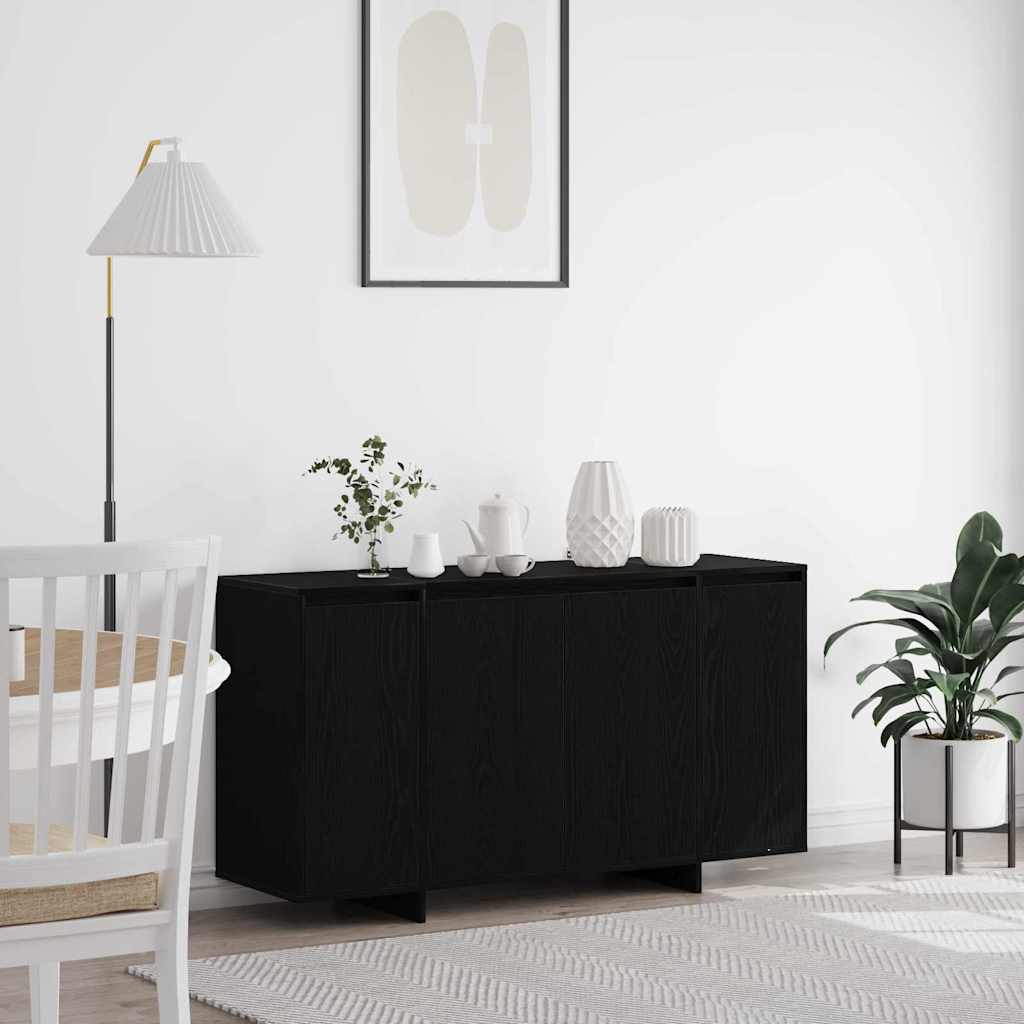 Sideboard Black Oak 135 x 41 x 75 cm Engineered Wood
