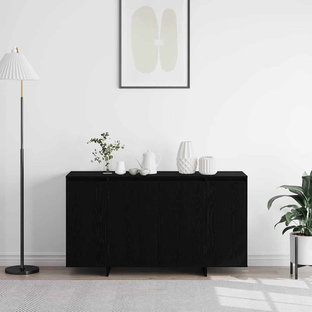 Sideboard Black Oak 135 x 41 x 75 cm Engineered Wood